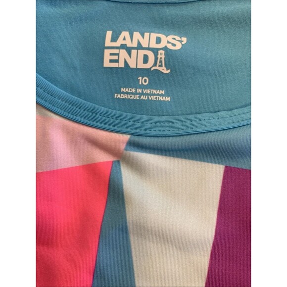 Lands End Girls Sz 10 Rash Guard UV Protection Surf Swim Pool Spring Break Fun - Picture 2 of 9